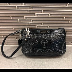 Coach black wristlet